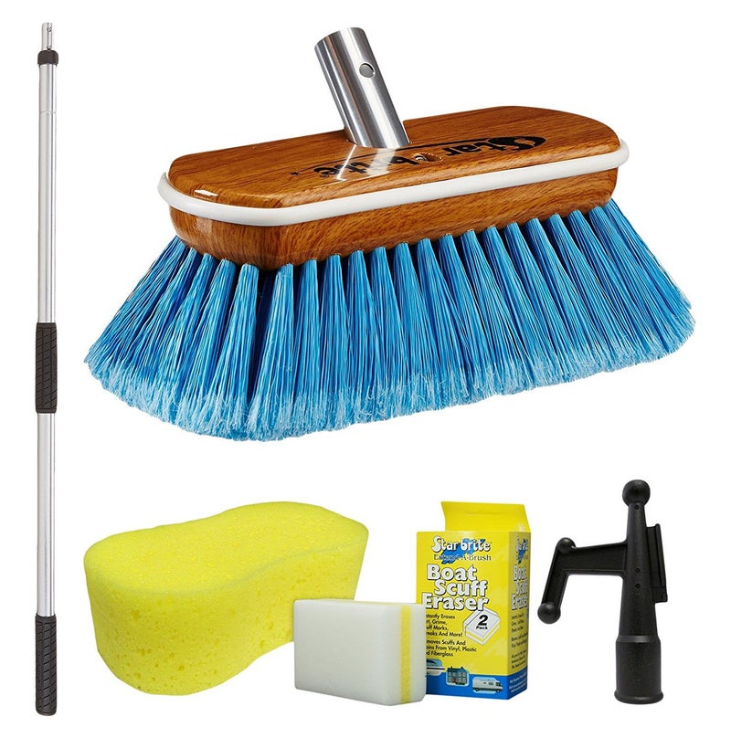 STAR BRITE Premium Heavy Duty Extending Handle 3'-6' w/Synthetic Block Blue (040177-1FF) - Image 1